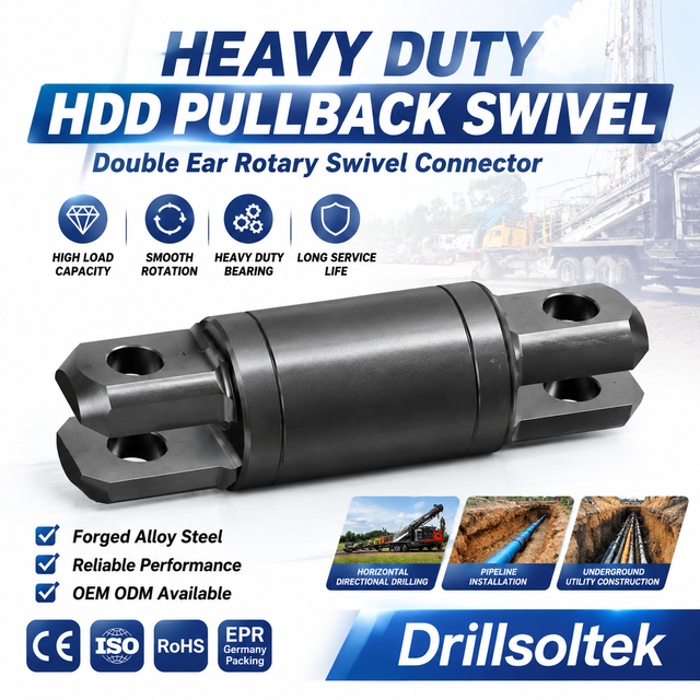 Drillsoltek HDD Rig Pulling Swivel Heavy Duty Swivel Tool for Underground Construction