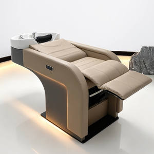 Fauteuil de lavage électrique moderne, lit de lavage des cheveux inclinable, mobilier professionnel pour salon de coiffure et barbier - Product Image 1
