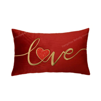 Housse de coussin décorative pour salon moderne, brodée sur mesure, motif amour, pour la Saint-Valentin