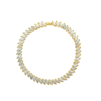 Bracelet tennis LYBURCHI en alliage de laiton plaqué or 14 carats avec opale arc-en-ciel, pierres opales marquise, ovales et en forme de goutte, bijoux fins, personnalisation OEM