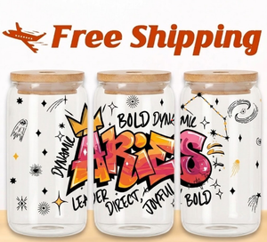 Envío Gratis, Envolturas Personalizadas UV DTF para Vasos Libbey de 16oz, Horóscopo Géminis, Película de Transferencia por Frotamiento, Calcomanías Impresas - Product Image 1