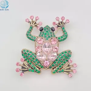 Frog Green Pink Brooches Greek Sorority Alpha IYV Leaf Custom Jewelry Brooch