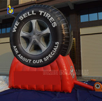 Ballon gonflable adapté aux besoins du client par PVC géant de pneu avec le LOGO pour la publicité