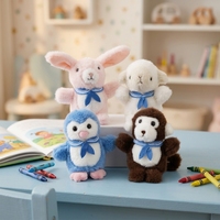 Porte-clés en peluche Kawaii Mini Lapin Singe Pingouin Agneau Mouton, jouet doux et moelleux, pendentif de sac, breloque, porte-clés