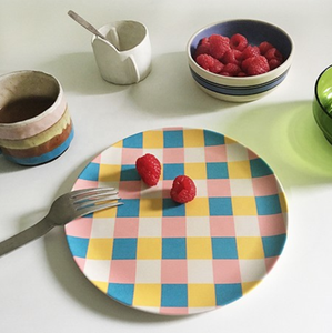 NO PLASTIC Best sale bamboo fiber plates and cups dinner sets plate set for restaurants Salad/Cake/Dissert Dishes for Baby Kids