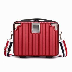Nouvelle valise de maquillage portable de 14 pouces, vente en gros directe d'usine, avec fermeture à ouverture rapide, motif dessin animé, bandoulière, petite valise à main et à suspendre - Product Image 6