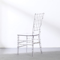 Chaise de réception transparente en résine plastique acrylique incassable pour événements, fêtes, banquets, mariage, vente en gros, fabrication d'usine, pour location