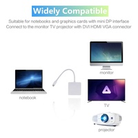 Adaptador de cable Mini-DP Mini DP Thunderbolt a HDMI/DVI/VGA Adaptador 3 en 1 Mini DP a HDMI DVI VGA
