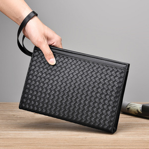 Borsa a Tracolla da <span class=keywords><strong>Uomo</strong></span> in PU alla Moda, Grande Capacità, per Lavoro e Tempo Libero, con Motivo Intrecciato, Resistente - Product Image 4