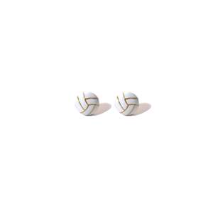 Pendientes de Moda con Diseño de Voleibol, Acero Inoxidable 316L, Baño de Oro PVD, Resistentes y Sostenibles - Product Image 1