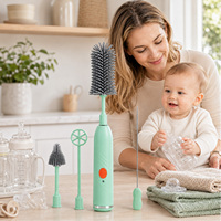 Cepillo Eléctrico para Limpiar Biberones Momcare 360 °   Cepillo Giratorio Recargable por USB, Resistente al Agua, para Bebés