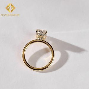 เครื่องประดับ zuanfa แหวนเพชร14K สีทองแบบบดออกแบบได้ตามต้องการสำหรับงานแต่งงานแหวนเพชรสำหรับห้องแล็บตัดอย่างสดใส - Product Image 3