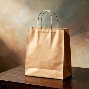 Sacs de transport alimentaire jetables en papier kraft écologiques personnalisés avec logo pour cafés, restaurants et services de traiteur (vente en gros) - Product Image 4