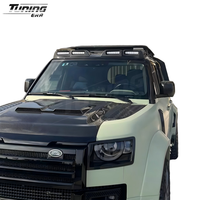 Barre d'éclairage de toit en fibre de carbone sèche avec 4 ampoules LED pour Land Rover Defender 110 90 130 L663 2020 2021 2022 2023 2024