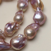 Perles de Culture d'Eau Douce Naturelles Rose-Violet de Qualité Supérieure AAA, en Fil, 15-18 mm