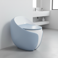 Toilettes monobloc en céramique de luxe en forme d'œuf, à chasse d'eau super siphonique Tornado, vente chaude en Asie centrale