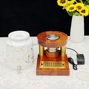 Dispenser per Bevande in Ceramica e Acciaio Inox Lefeng con Supporto in Legno Massello 10L Erogatore Elettrico per Bevande Fredde Bianco Oro per Hotel e Ristoranti - Product Image 4