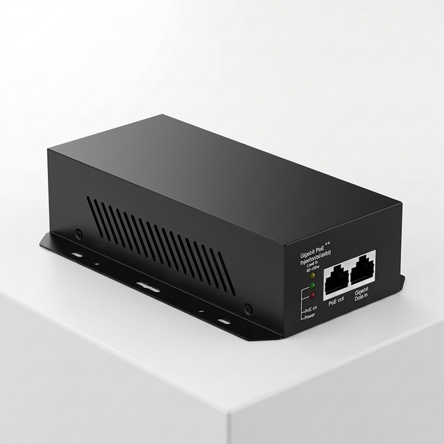Factory OEM ODM 2 Ports Gigabit AC InputDC52V Max. 90W 802.3af/at Active PoE RJ45 Power Adapter Injector Stock