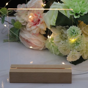 Bán <span class=keywords><strong>S</strong></span>ỉ Bảng Thông Báo Xóa Được Đèn Tâm Trạng Tự Làm Đèn Ngủ Acrylic Tùy Chỉnh Để Trống Với Đế Gỗ Led - Product Image 4