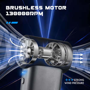 Mini ventilateur turbo à jet puissant 130000 tr/min, souffleur de poussière portable haute vitesse avec buse plate, 3 vitesses, rechargeable, dépoussiéreur électrique - Product Image 5