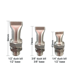Boquilla de Pulverización de Acero Inoxidable de 3/8 para Limpieza de Fuentes de Agua, Tipo Pico de Pato, Abanico Plano - Product Image 3
