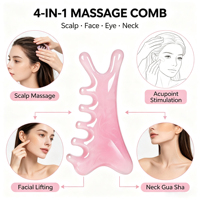 Peigne de massage multifonctionnel en résine en forme de bois de cerf pour le cuir chevelu, le cou, les épaules et le visage – Outil de massage Gua Sha en gros