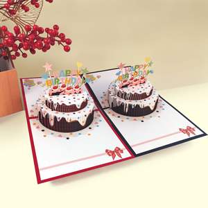Personalizzare i desideri creativi biglietto di <span class=keywords><strong>auguri</strong></span> torta Pop-Up 3D compleanno abbronzante Deluxe <span class=keywords><strong>auguri</strong></span> di buon compleanno - Product Image 1