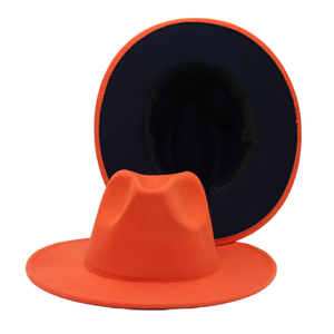 60 colores al por mayor 2021 primavera Otoño Invierno dos tonos Unisex <span class=keywords><strong>Fedora</strong></span> sombreros de ala ancha mujeres hombres Panamá sombrero - Product Image 4
