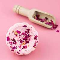 Bombe de bain Rose naturelle en forme de cœur, hydratant et lissant, bain moussant