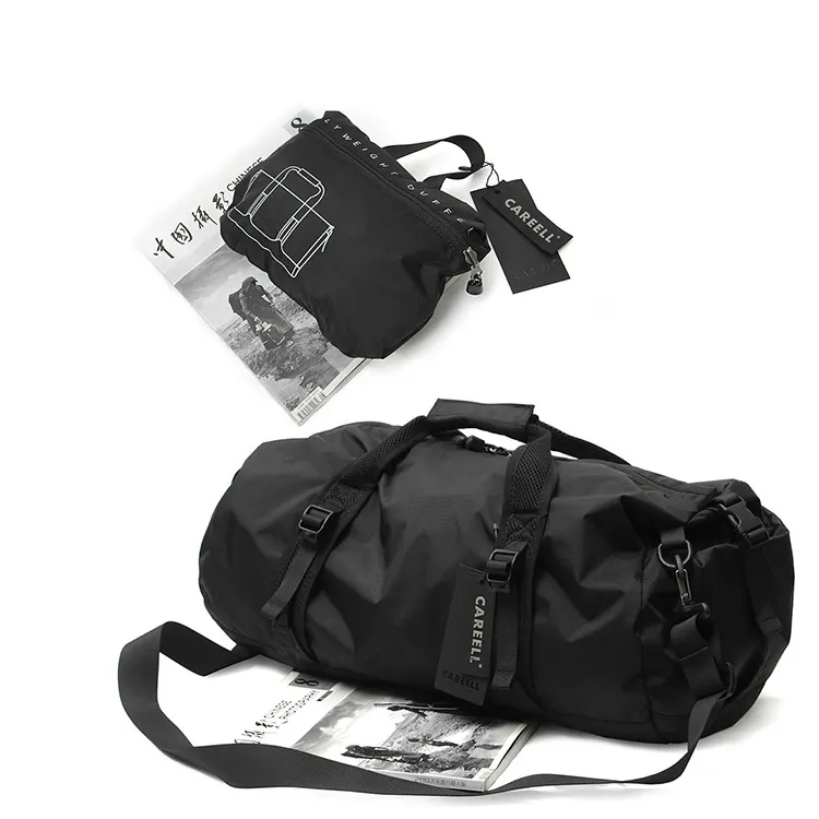 V468 Atacado personalizado à prova d' água esportes preto gym duffel sacos de duffle saco de viagem dobrável grande capacidade