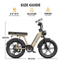 Vélo électrique à gros pneus 20 pouces pour femmes et familles, transport de marchandises et trajets urbains, 48V 15Ah 750W