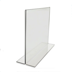 Chặn Hiển Thị Trang Trí Apex Tùy Chỉnh Bảng Standee <span class=keywords><strong>Menu</strong></span> Rõ Ràng 8.5X11 Nghiêng T-shape Tabletop Magnetic <span class=keywords><strong>Acrylic</strong></span> Đăng Chủ - Product Image 1