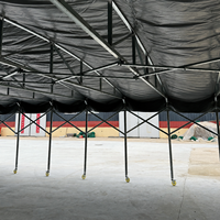 Tente rétractable extérieure pour atelier d'usine, résistante aux UV, imperméable, en PVC robuste, avec structure en tuyaux galvanisés et roues, toutes saisons