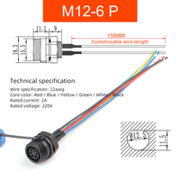 Câble de prise d'aviation étanche M12 connecteur de fil à 2-7 cœurs SD/SP13 mâle-femelle 234/567 broches IP68 FPC très efficace