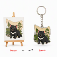 Porte-clés en métal personnalisé inspiré du diable de Tasmanie, fabriqué par Bonorong Wildlife Sanctuary, cadeau pour les visiteurs de Tasmanie, création artistique du client