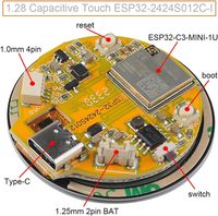 Layar Sentuh Kapasitif IPS ESP32-C3 1,28 Inci 240x240 Modul LCD TFT Papan Pengembangan untuk IDE