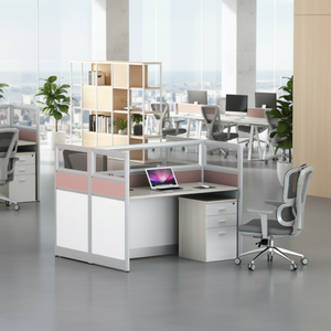Werkplekken systeem computerbureau werkstation meubilair houten tafel kantoorwerkplek scheidingswand tafel cubicle - Product Image 1