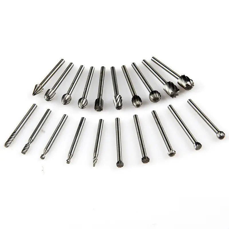 20pcs 3x3mm Tungsten Carbide Burrs Set Shank Double Cut Solid Carbide Rotary File