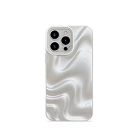 Coque de téléphone antichoc et antidérapante en TPU souple avec texture 3D stéréo effet vague d'eau minimaliste pour iPhone 17 Pro Max 16 14