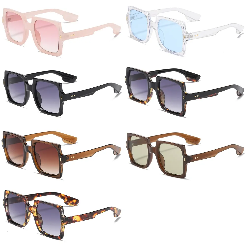 2023 Trendy luxury rectangle stylish black sunglasses for women men sunglasses fashion square retro vintage wholesale