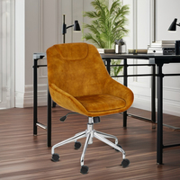 Chaise de bureau pivotante de luxe à dossier haut en cuir PU souple/velours avec appuie-tête et accoudoir en maille Style design moderne