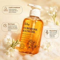 Huile de Douche Prête à l'Expédition en Stock aux Extraits de Fleur de Tubéreuse Botanique Hydratante, Nourrissante et Adoucissante pour Peaux Sèches