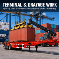 Semi-remorque squelette porte-conteneurs 3 essieux 40 pieds, capacité 60 tonnes, châssis squelette pour conteneurs 20 et 40 pieds, transport terminal portuaire