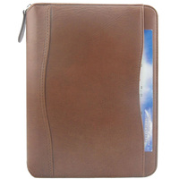 Modernqiu porte-documents en cuir A5 avec logo personnalisé avec 6 classeur à anneaux Agenda planificateur fermeture éclair dossier pour bureau