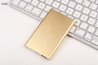 Cargador Portátil Ultra Delgado de Alta Calidad de 5000 mAh, Banco de Energía de Aleación de Aluminio para Teléfono Móvil, Compatible con Impresión de Logotipo Personalizado