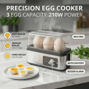 Nouvelle conception, cuisson rapide, cuiseur à œufs électrique 210W, 3 œufs, acier inoxydable, arrêt automatique, usage domestique, chaudière économe <span class=keywords><strong>en</strong></span> énergie - Product Image 2