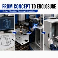 Fabrication sur mesure de tôlerie OEM, boîtier électronique en aluminium, poinçonnage CNC, pliage, armoire serveur en acier inoxydable