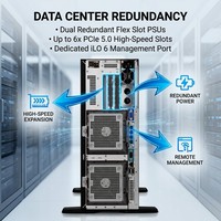 고성능 HPE ProLiant ML350 Gen11 4U 서버 2x 인텔 제온 골드 128GB DDR5 SSD AI 추론 데이터베이스 타워 서버