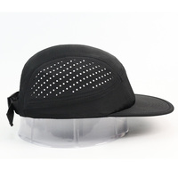 HS31 7 panneau léger respirant découpé au Laser blanc noir casquette à séchage rapide hommes surf casquette de course chapeau avec logo d'impression personnalisé