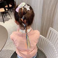 En gros Arc-en-Ciel Bowknot Princesse Fille Cheveux accessoires Tresse Perruque Paillettes Licorne Paillettes Pinces À Cheveux